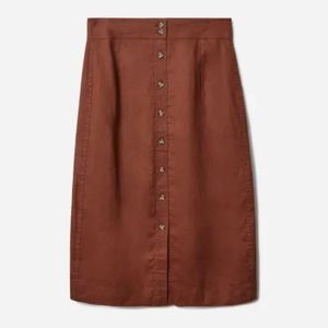 Everlane button front midi skirt